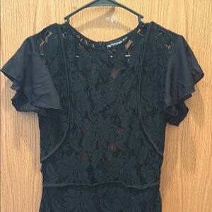 PrettyLittleThing Black Lace Maxi Dress